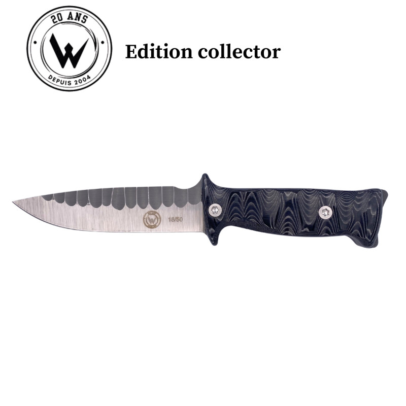 COUTEAU DE SURVIE TARASCO EDITION COLLECTOR WILDSTEER MANCHE MICARTA NOIR TOXIFIÉ N°18/50