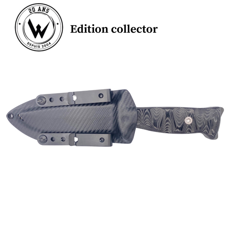 COUTEAU DE SURVIE TARASCO EDITION COLLECTOR WILDSTEER MANCHE MICARTA NOIR TOXIFIÉ N°18/50