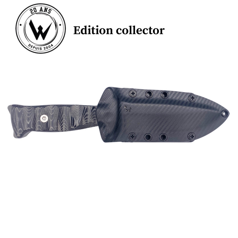 COUTEAU DE SURVIE TARASCO EDITION COLLECTOR WILDSTEER MANCHE MICARTA NOIR TOXIFIÉ N°18/50