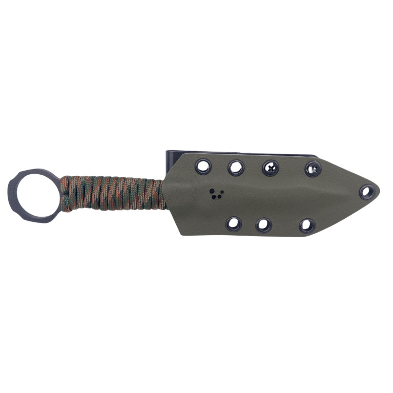 COUTEAU TACTIQUE SCORPION WILDSTEER PARACORDE WOODLAND CAMO