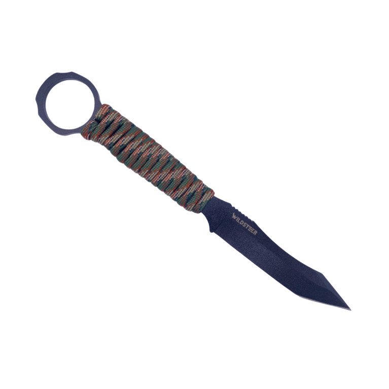 COUTEAU TACTIQUE SCORPION WILDSTEER PARACORDE WOODLAND CAMO