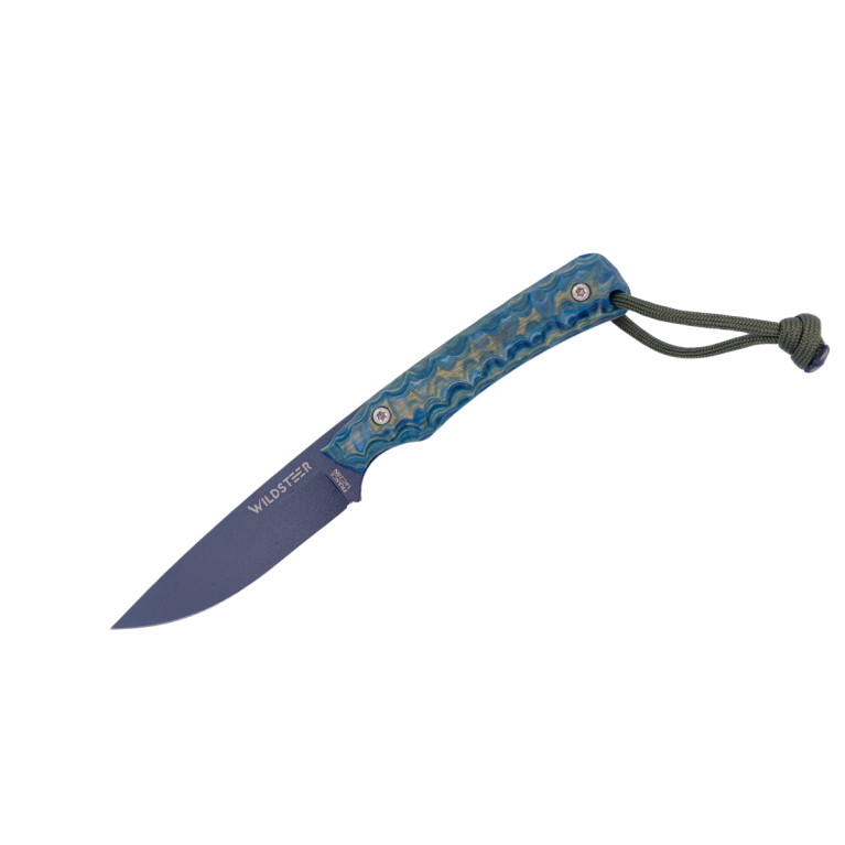 COUTEAU OUTDOOR TROLL WILDSTEER MANCHE PAKAWOOD VERT TOXIFIÉ LAME EPOXY NOIRE