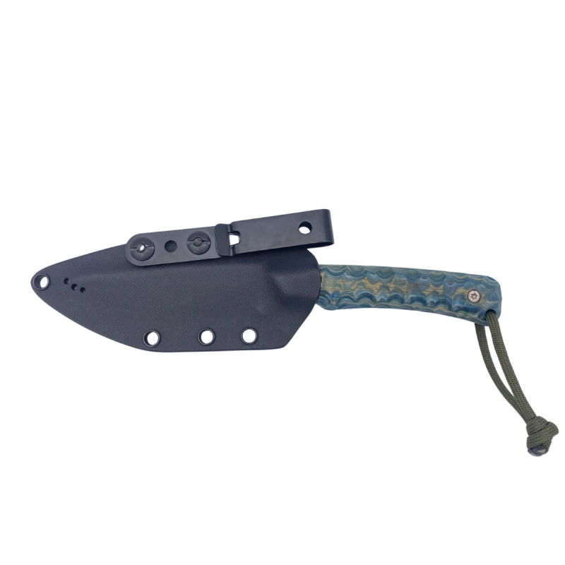 COUTEAU OUTDOOR TROLL WILDSTEER MANCHE PAKAWOOD VERT TOXIFIÉ LAME EPOXY NOIRE