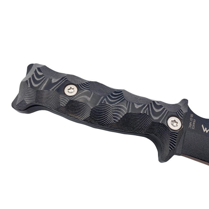 COUTEAU DE SURVIE TARASCO WILDSTEER MANCHE MICARTA LAME EPOXY NOIRE