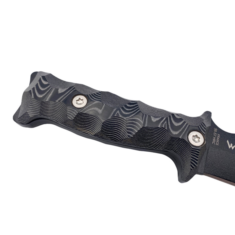 COUTEAU DE SURVIE TARASCO WILDSTEER MANCHE MICARTA LAME EPOXY NOIRE