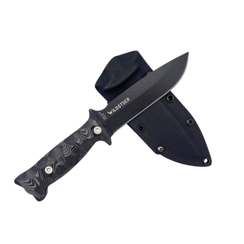 COUTEAU DE SURVIE TARASCO WILDSTEER MANCHE MICARTA LAME EPOXY NOIRE