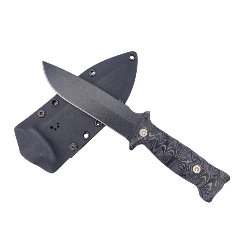 COUTEAU DE SURVIE TARASCO WILDSTEER MANCHE MICARTA LAME EPOXY NOIRE