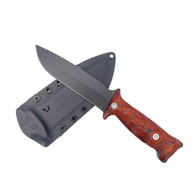 COUTEAU DE SURVIE TARASCO WILDSTEER MANCHE PAKAWOOD COCOBOLO TOXIFIÉ LAME EPOXY NOIRE