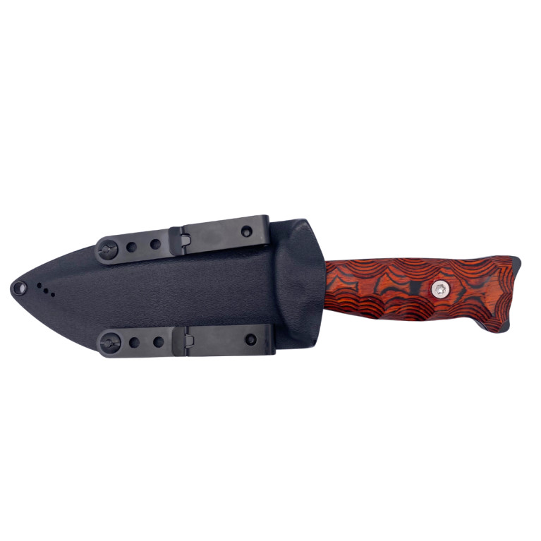 COUTEAU DE SURVIE TARASCO WILDSTEER MANCHE PAKAWOOD COCOBOLO TOXIFIÉ LAME EPOXY NOIRE