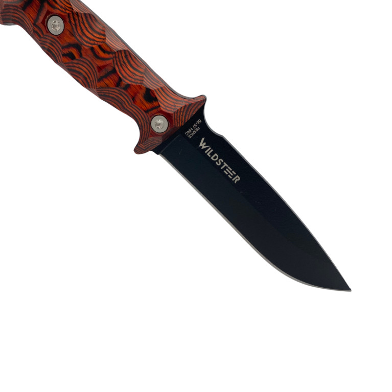 COUTEAU DE SURVIE TARASCO WILDSTEER MANCHE PAKAWOOD COCOBOLO TOXIFIÉ LAME EPOXY NOIRE