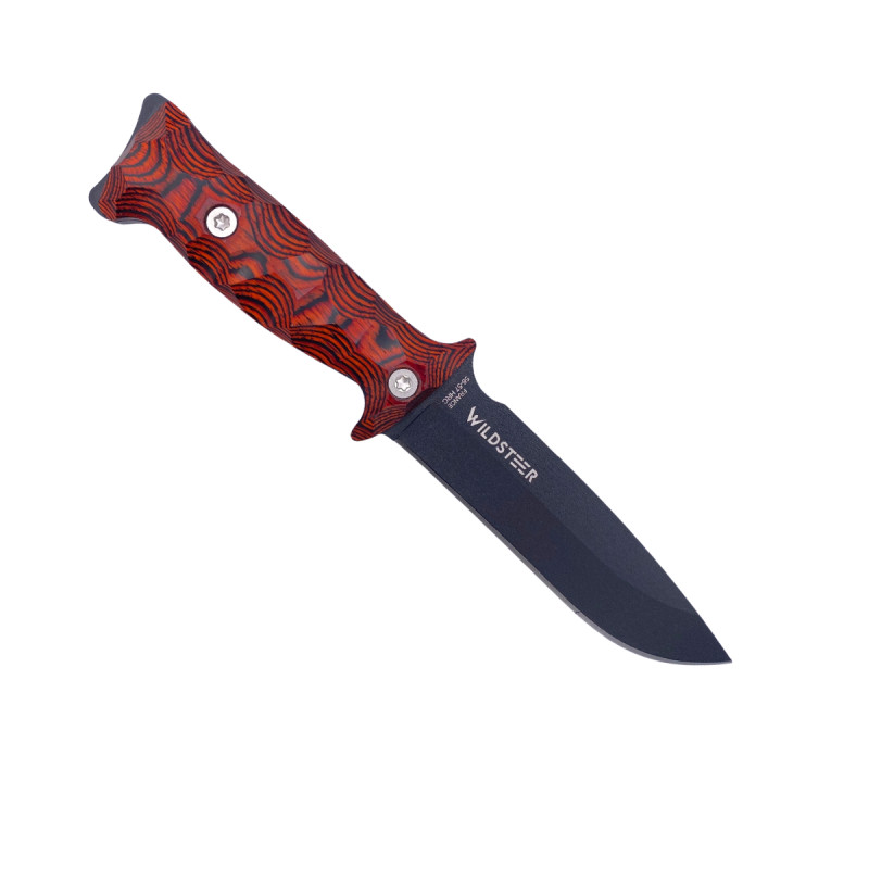 COUTEAU DE SURVIE TARASCO WILDSTEER MANCHE PAKAWOOD COCOBOLO TOXIFIÉ LAME EPOXY NOIRE