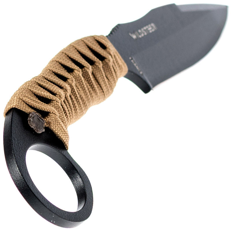 COUTEAU TACTIQUE TALIM WILDSTEER MANCHE PARACORDE COYOTE LAME EPOXY NOIRE