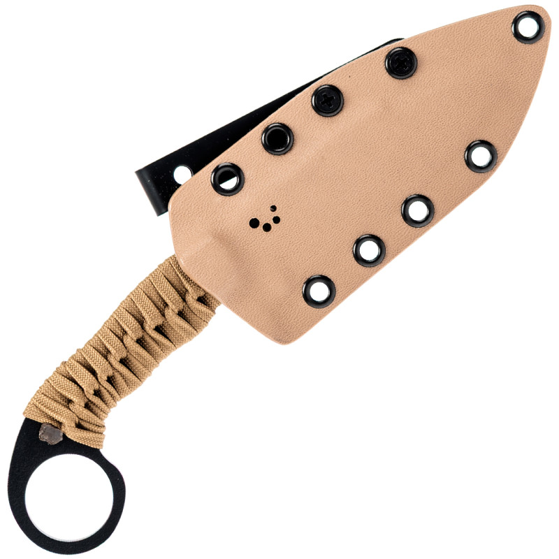 COUTEAU TACTIQUE TALIM WILDSTEER MANCHE PARACORDE COYOTE LAME EPOXY NOIRE