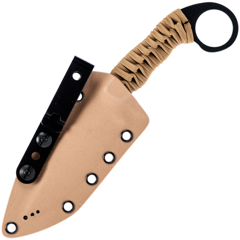 COUTEAU TACTIQUE TALIM WILDSTEER MANCHE PARACORDE COYOTE LAME EPOXY NOIRE