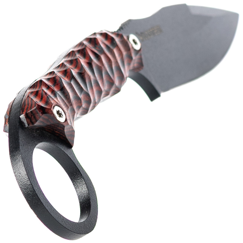 COUTEAU TACTIQUE TALIM WILDSTEER MANCHE PAKAWOOD COCOBOLO LAME EPOXY NOIRE