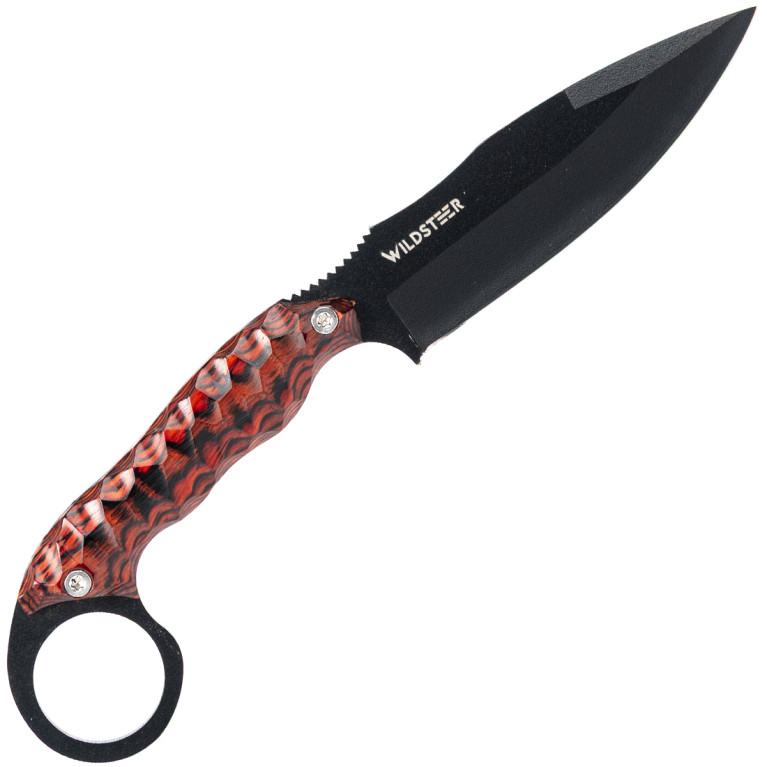 COUTEAU TACTIQUE TALIM WILDSTEER MANCHE PAKAWOOD COCOBOLO LAME EPOXY NOIRE