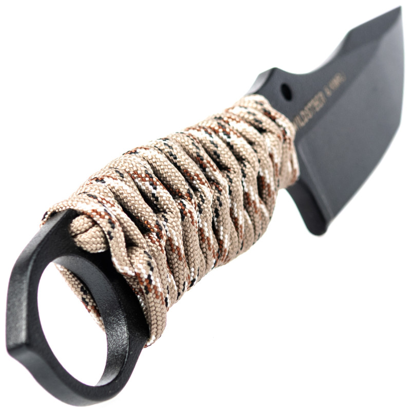 COUTEAU DE SURVIE KARLICAN WILDSTEER MANCHE PARACORDE DESERT CAMO LAME EPOXY NOIRE