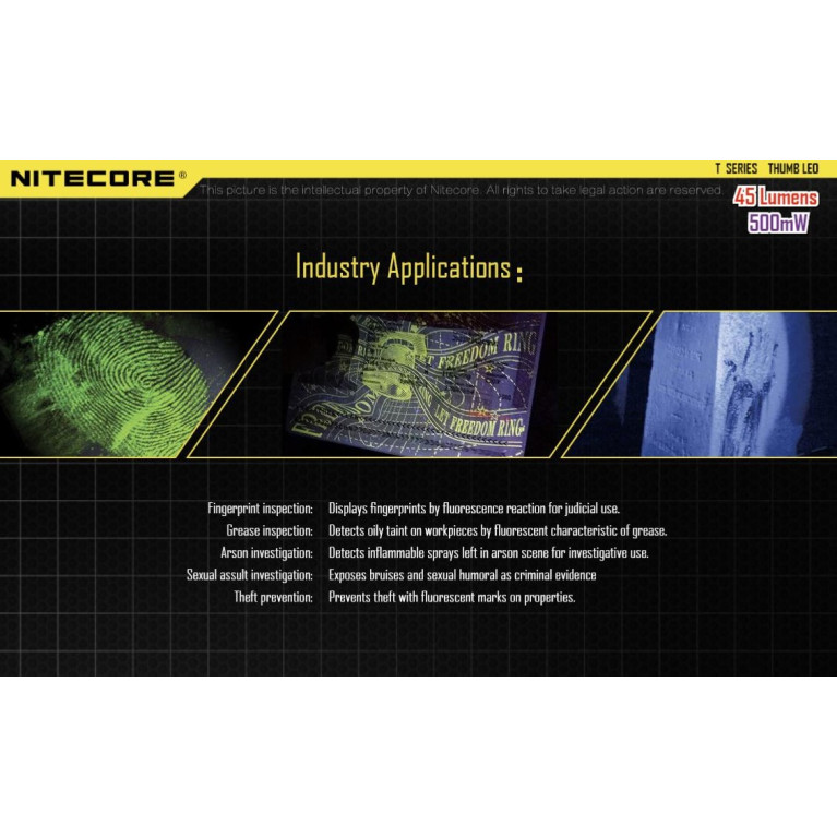 Lampe cravate NITECORE Thumb - 45Lm - Lg : 74m - Lrg : 24mm