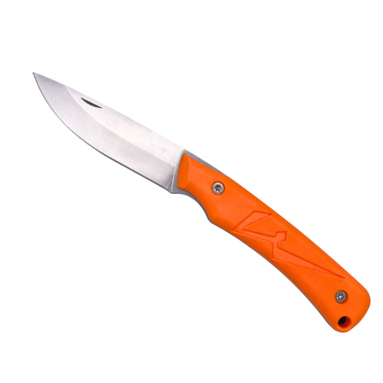 COUTEAU DE POCHE TROLL WILDSTEER PLIANT MANCHE ORANGE LAME BROSSÉE