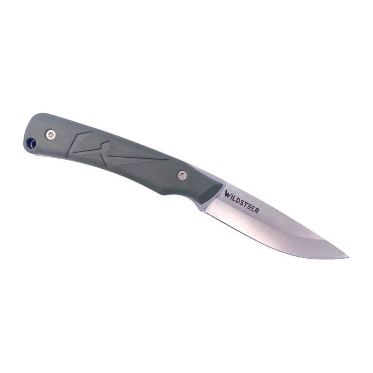 COUTEAU DE POCHE TROLL WILDSTEER PLIANT MANCHE KAKI LAME BROSSÉE