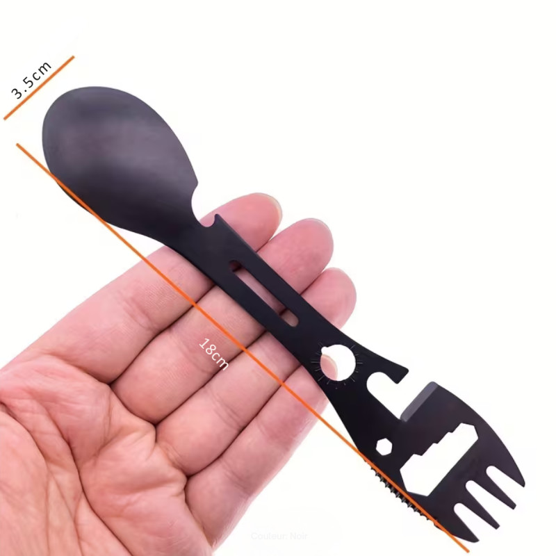 FOURCHETTE CUILLÈRE MULTIFONCTION SURVIE SPORK BUSHCRAFT CAMPING