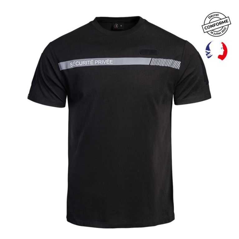 T-SHIRT SÉCU-ONE A10 ÉQUIPMENT SÉCURITÉ PRIVÉ NOIR
