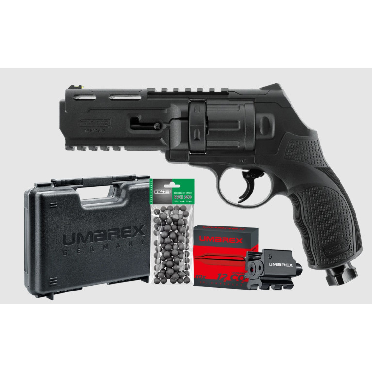 PACK REVOLVER T4E TR50 GEN2 CAL 50 - 13 J -100 BILLES + 10 CO2 + LASER + MALLETTE)