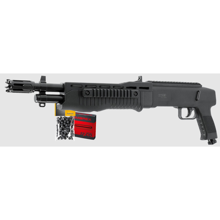 PACK PACK FUSIL DE DÉFENSE T4E TB68 GEN2 CAL 68 - 16 J (100 BILLES, 5 CART CO2)