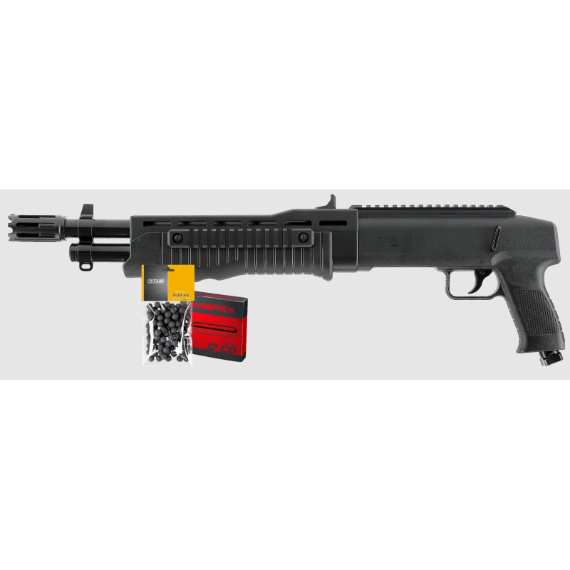 PACK PACK FUSIL DE DÉFENSE T4E TB68 GEN2 CAL 68 - 16 J (100 BILLES, 5 CART CO2)