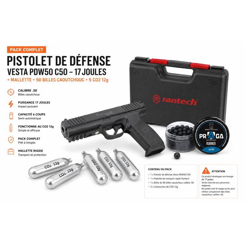 PISTOLET PDW50 C50 PACK COMPLET