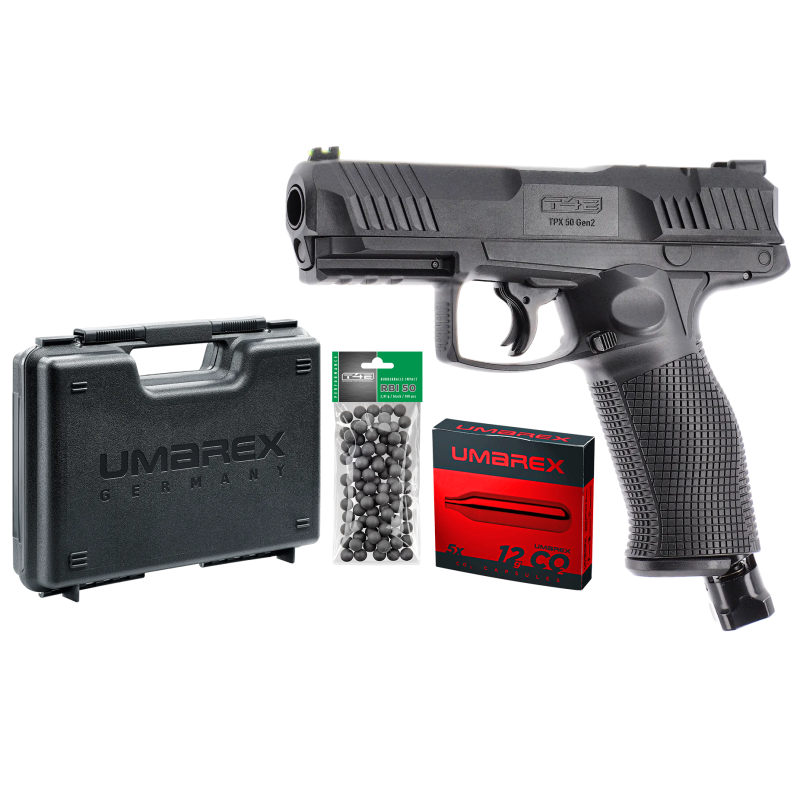 PACK COMPLET T4E TPX 50 GEN2 CAL 50 - 19,9 J (100 BILLES ACIER, 5 CO2, MALLETTE)