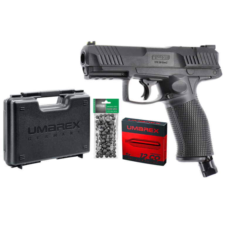PACK COMPLET T4E TPX 50 GEN2 CAL 50 - 19,9 J (100 BILLES ACIER, 5 CO2, MALLETTE)