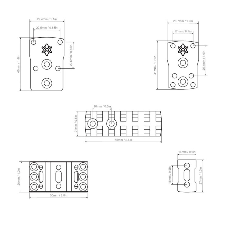 Kit de montage Vector Optics X-ACCU pour lunette 30 mm – Noir