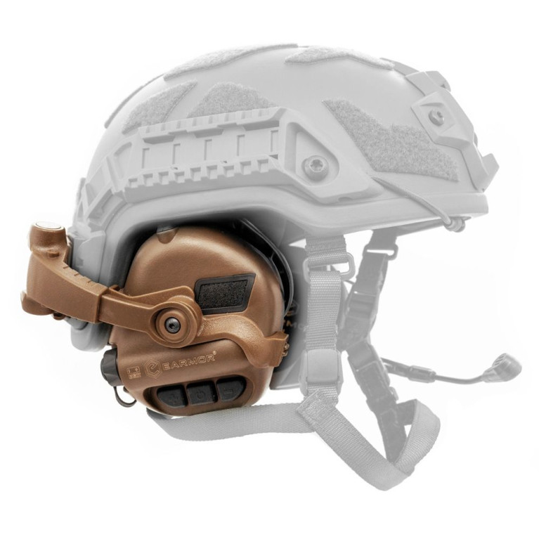 Casque de Tir EARMOR M32X MOD4 avec support casque FAST / ARC - Coyote